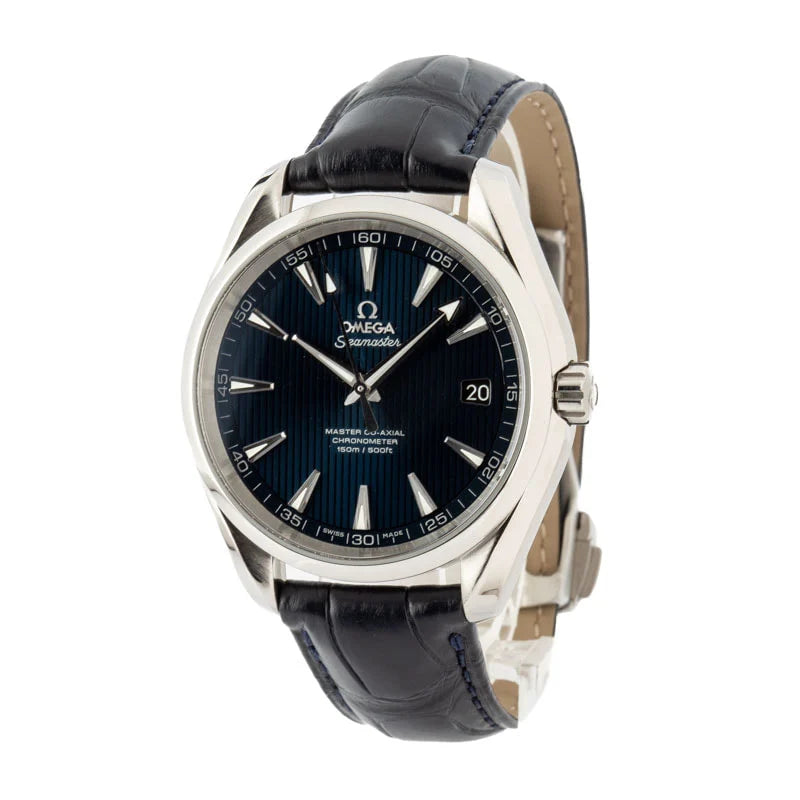 Omega Seamaster Aqua Terra Blue Teak Dial & Leather Strap